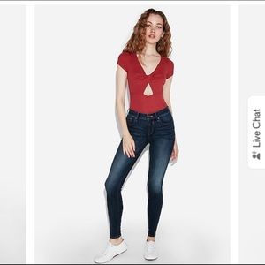 Express Mid Rise dark wash jean leggings